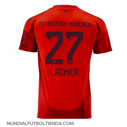 Camiseta Bayern Munich Konrad Laimer #27 Primera Equipación Replica 2024-25 mangas cortas